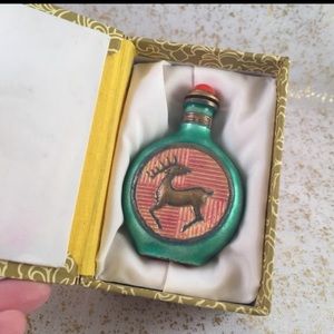 Atq. Chinese Brass Snuff Bottle w/Stag